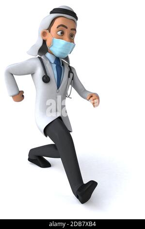 Illustrazione 3D di un personaggio cartoon con una maschera Foto Stock