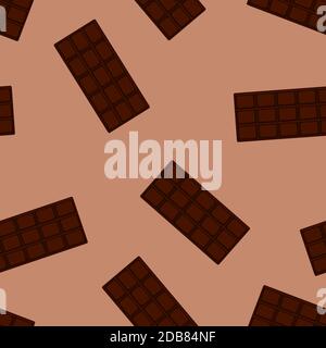 Stampa vettoriale con barra di cioccolato in design piatto Illustrazione Vettoriale