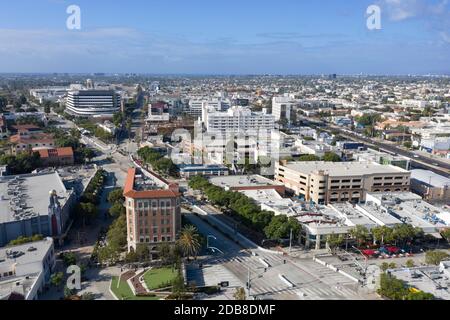 Vista aerea del centro di Culver City, California Foto Stock