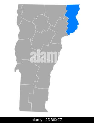 Essex sulla mappa di Vermont Foto Stock