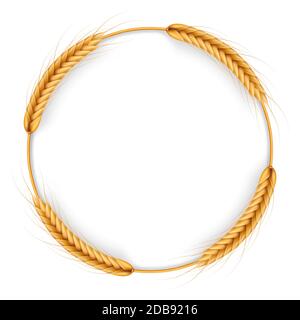 Telaio corona di spighe di grano. File vettoriale EPS 10 incluso Foto Stock