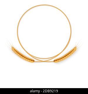 Corona con orecchie di grano. Telaio di pikelets. File vettoriale EPS 10 incluso Foto Stock