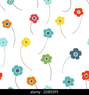 Vettoriale semplice motivo floreale senza cuciture. Illustrazione Vettoriale