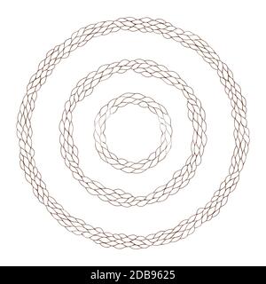 Cornice floreale circolare realizzata con foglie. Illustrazione Vettoriale