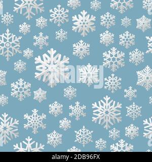 hristmas modello senza cuciture di fiocchi di neve di carta. File vettoriale EPS 10 Foto Stock