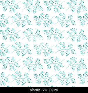 Ripetizione senza giunture. Sfondo floreale elegante. Rami con foglie. Illustrazione Vettoriale