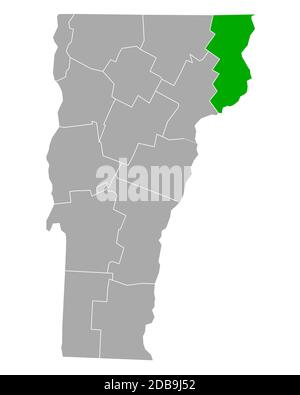 Essex sulla mappa di Vermont Foto Stock