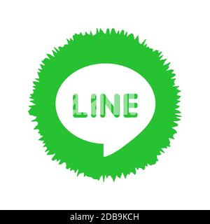 Logo DELLA LINEA. Line è una delle più famose applicazioni di messaggistica per le comunicazioni. LINE è una nuova applicazione di comunicazione per effettuare chiamate vocali gratuite e inviare messaggi gratuiti . Kharkiv, Foto Stock