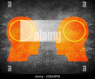 La telepatia concetto illustrazione digitale Foto Stock