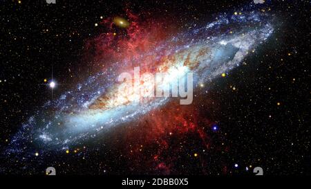 Campo stella ad alta definizione, spazio notturno colorato. Nebulosa e galassie nello spazio. Concetto di astronomia sfondo. Elementi di questa immagine forniti da Foto Stock