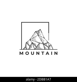 Mountain logo disegno template.creative pietre vettore icona Illustrazione Vettoriale