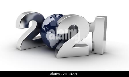 Nuovo anno 2020 (isolaten su sfondo bianco) Foto Stock