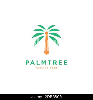 Modello vettoriale per la progettazione del logo Palm Tree Illustrazione Vettoriale