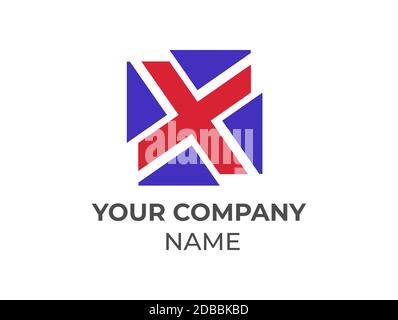 Modello vettoriale per la progettazione di logo incrociati con combinazione di colori adatta Illustrazione Vettoriale