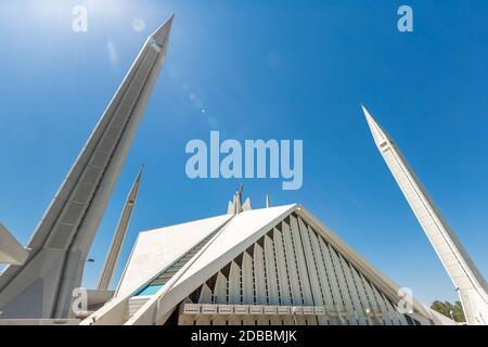 La moschea di Shah Faisal è una delle moschee più grandi del mondo. Islamabad, Pakistan. Foto Stock