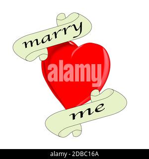 Un tatuaggio immagine di stile del 'Marry Me' logo. Foto Stock