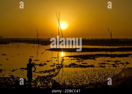 Bei tramonti del Bangladesh Foto Stock