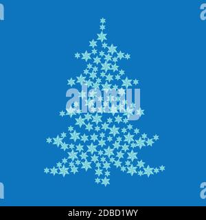 Illustrazione vettoriale di una decorazione dell'albero di Natale fatta di stelle. Illustrazione Vettoriale