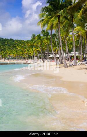 Famosa spiaggia di la Caravelle vicino a Sainte-Anne, Grande-Terre, Guadalupa Foto Stock