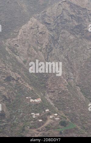 Case isolate nel Parco Rurale di Nublo. Tejeda. Gran Canaria. Isole Canarie. Spagna. Foto Stock