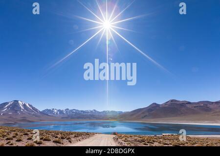 Lagunas Altiplanicas, Miscanti y Miniques, splendida vista sul deserto di Atacama. Cile, Sud America. Foto Stock