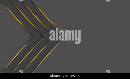 Sfondo astratto - frecce grafiche con linee d'ombra di colore arancione - spazio vuoto per il testo Foto Stock