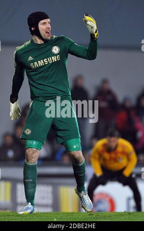 14 febbraio 2013, Praga, Repubblica Ceca: Europa League play off match 2012-2013, AC Sparta Praha contro Chelsea FC, 0:1, 14 febbraio 2013, Praga, Repubblica Ceca. Portiere Petr Cech di Chelsea FC... *** Local Caption (immagine di credito: © Slavek Ruta/ZUMA Wire) Foto Stock