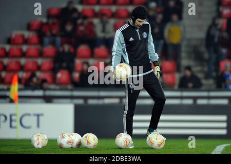 15 febbraio 2013, Praga, Repubblica Ceca: Europa League play off match 2012-2013, AC Sparta Praha contro Chelsea FC, 0:1, 14 febbraio 2013, Praga, Repubblica Ceca. Portiere Petr Cech del Chelsea FC. *** Local Caption (immagine di credito: © Slavek Ruta/ZUMA Wire) Foto Stock