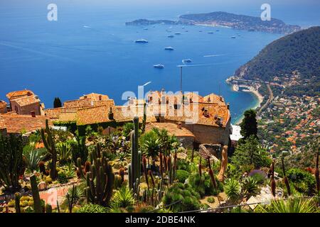 Paesaggi Vista dalla cima del monte Eze, Nizza, Francia. Foto Stock