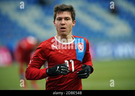 Mlada Boleslav, Repubblica Ceca. 22 marzo 2013. UEFA European Under-21 Championship, amichevole, repubblica Ceca vs Ucraina, 1:1, 22 marzo 2013, Mlada Boleslav, Repubblica Ceca. Tomas Prikryl della Repubblica Ceca. *** Local Caption Credit: Slavek Ruta/ZUMA Wire/Alamy Live News Foto Stock