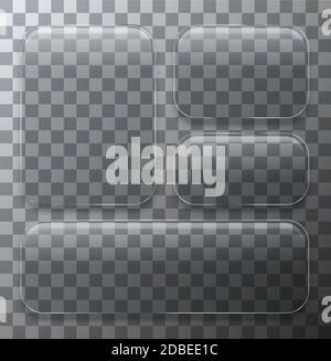 Lastre Vector Modern in vetro trasparente su sfondo campione Illustrazione Vettoriale