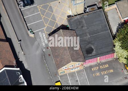 Vista aerea della stazione dei vigili del fuoco di Wantage, Oxfordshire, Regno Unito Foto Stock