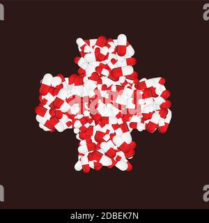 Vettore medicina moderna croce sfondo. Illustrazione Vettoriale