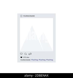 cornice fotografica moderna vettoriale con icona a forma di cuore su bianco sfondo Illustrazione Vettoriale