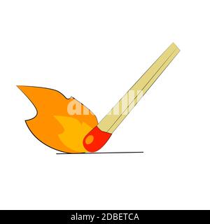 Masterizzazione di un'illustrazione del Match Stick. Combaciare con il fuoco Illustrazione Vettoriale
