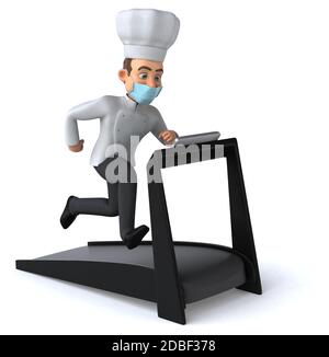 Divertente personaggio dello chef fumetto con una maschera Foto Stock