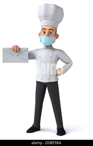 Divertente personaggio dello chef fumetto con una maschera Foto Stock