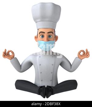 Divertente personaggio dello chef fumetto con una maschera Foto Stock