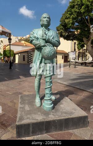 Statua di Cristoforo Colombo a San Sebastian, la Gomera Foto Stock