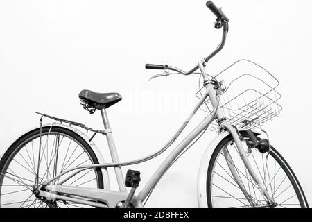 bicicletta vintage sfondo bianco Foto Stock