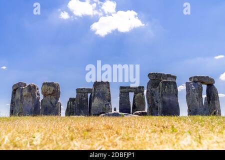 Paesaggio di Stonehenge England Regno Unito, sito patrimonio mondiale dell'UNESCO. Foto Stock