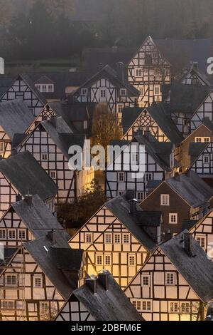 Freudenberg, Der „Alte Flecken ganz a Fachwerkbauweise errichtete Innenstadt Foto Stock