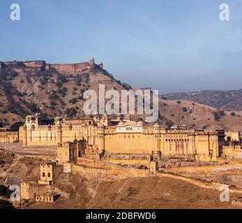 * Il Rajasthan famoso punto di riferimento - Amer (Ambra) fort, Rajasthan, India Foto Stock