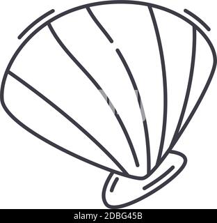 Icona concettuale di Cockle, illustrazione lineare isolata, vettore di linea sottile, segno di disegno web, simbolo di concetto di contorno con tratto modificabile su sfondo bianco. Illustrazione Vettoriale