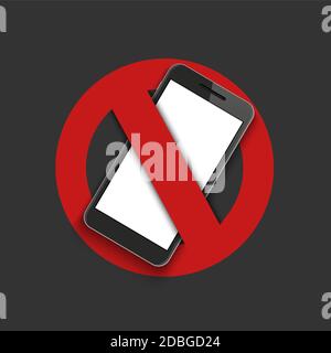 Segnale vettoriale moderno - consente di spegnere il telefono. Illustrazione Vettoriale