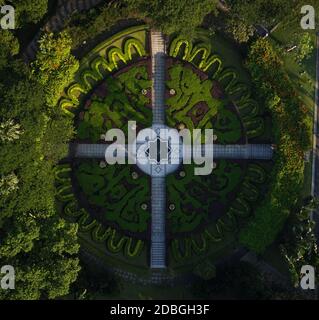 Vista dall'alto dei Lake Gardens di Kuala Lumpur Foto Stock