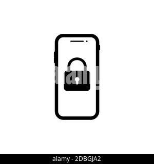 Icona di blocco dello smartphone. Elemento dell'icona della sicurezza informatica per il concetto mobile e le applicazioni Web. L'icona di blocco di uno smartphone può essere utilizzata per il Web e i dispositivi mobili Illustrazione Vettoriale