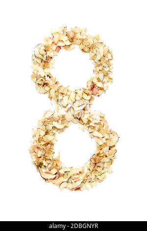 Numero 8 fatto di matita rasature per il vostro progetto. Foto Stock