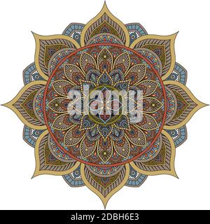 Motivo del motivo Mandala Art Ornament Design elemento Illustrazione Vettoriale