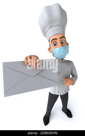 Divertente personaggio dello chef fumetto con una maschera Foto Stock